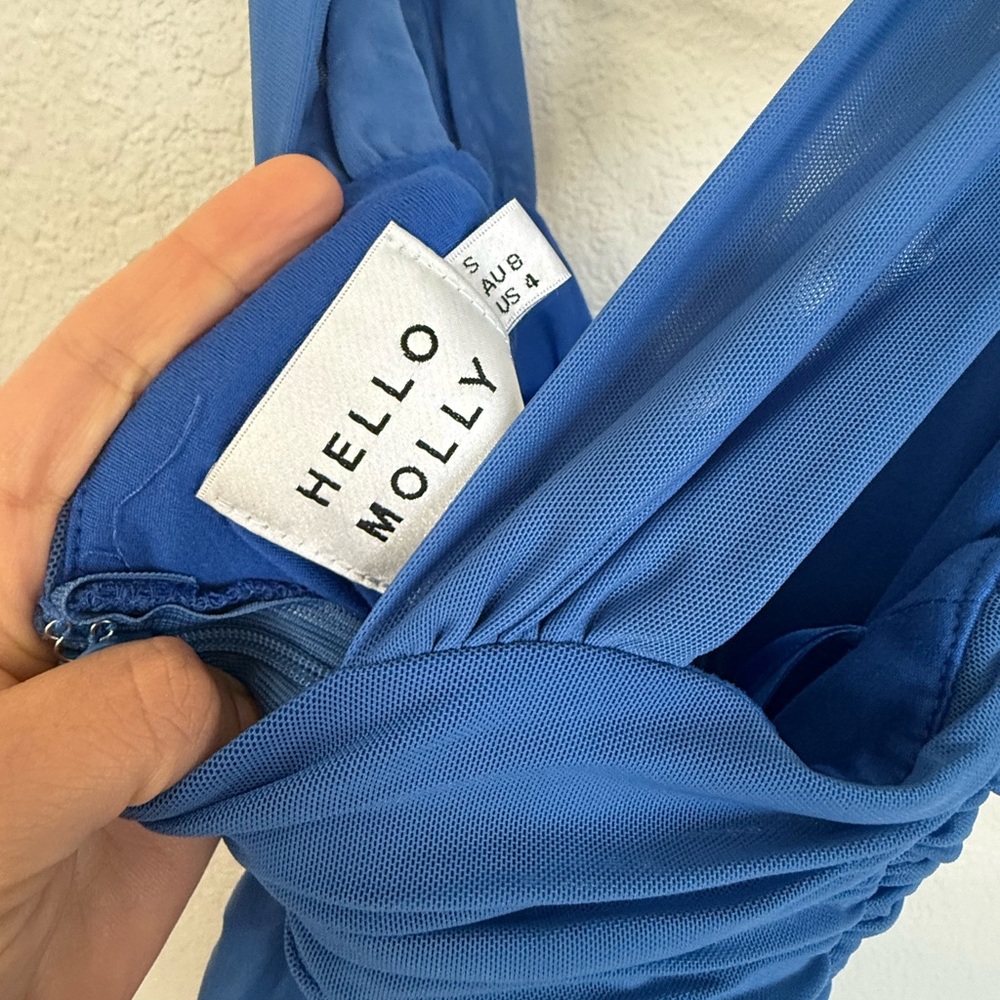 Hello Molly Royal Blue Ruched Maxi Dress with Cutout - Picture 6 of 7